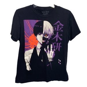 Tokyo Ghoul Men's Ken Kaneki Split Face Graphic Anime T-Shirt Size Medium